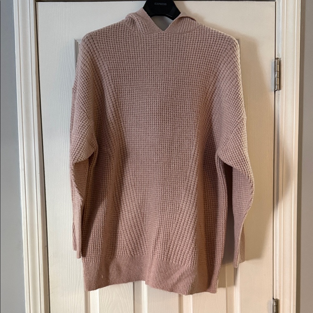 Express Women's Pink Waffle Knit Turtleneck Sweater